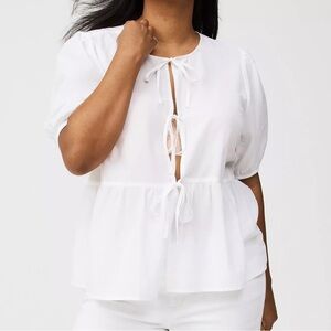 Front tie White Women's Top XL